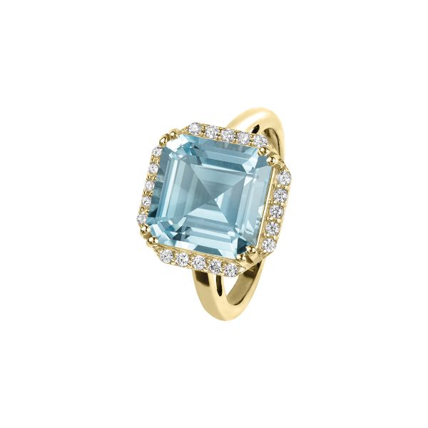 Jacques Lemans SE-R104G56 Ring Gr. 56 Sterlingsilber vergoldet mit Sky Blue Topas Damen